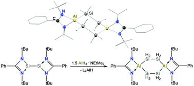 Graphical abstract: (PhC(NtBu)2Al)2(SiH2)4 six-membered heterocycle: comparable in structure to cyclohexane