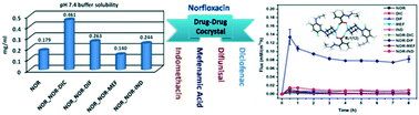 Graphical abstract: Multidrug salt forms of norfloxacin with non-steroidal anti-inflammatory drugs: solubility and membrane permeability studies