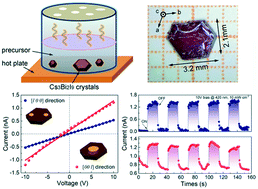 Graphical abstract: Lead free halide perovskite Cs3Bi2I9 bulk crystals grown by a low temperature solution method
