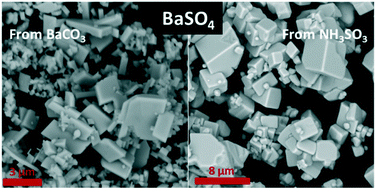 Graphical abstract: BaCO3 and NH3SO3 as precursors for the hydrothermal synthesis of BaSO4