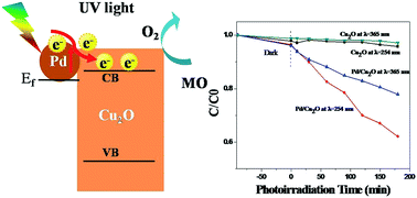Graphical abstract: Selective growth of palladium nanocrystals on the (100) facets of truncated octahedral Cu2O for UV plasmonic photocatalysis