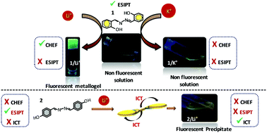 Graphical abstract: Li+-Induced fluorescent metallogel: a case of ESIPT-CHEF and ICT phenomenon