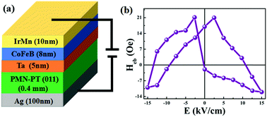 Graphical abstract: Electric-field control of non-volatile 180° switching of the unidirectional anisotropy field in a multiferroic heterostructure