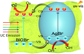 Graphical abstract: Novel one-step combustion synthesis of BiOBr:Yb3+,Er3+/AgBr upconversion heterojunction photocatalysts with enhanced vis/NIR photocatalytic activities