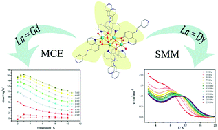 Graphical abstract: Magnetic properties and structure of tetranuclear lanthanide complexes based on 8-hydroxylquinoline Schiff base derivative and β-diketone coligand
