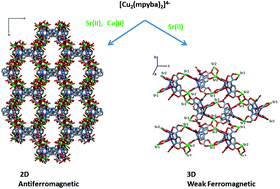Graphical abstract: 2D and 3D mixed MII/CuII metal–organic frameworks (M = Ca and Sr) with N,N′-2,6-pyridinebis(oxamate) and oxalate: preparation and magneto-structural study