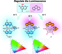 Graphical abstract: Mixed chelating ligands used to regulate the luminescence of Ln(iii) complexes and single-ion magnet behavior in Dy-based analogues