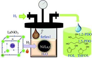 Graphical abstract: The catalytic behaviour in aqueous-phase hydrogenation over a renewable Ni catalyst derived from a perovskite-type oxide