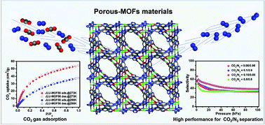 Graphical abstract: Two ultramicroporous metal–organic frameworks assembled from binuclear secondary building units for highly selective CO2/N2 separation