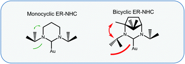 Graphical abstract: Twisting the arm: structural constraints in bicyclic expanded-ring N-heterocyclic carbenes