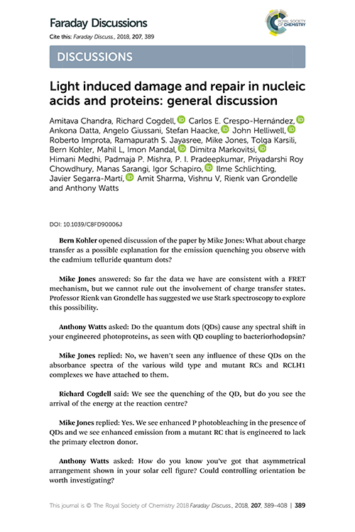 Light induced damage and repair in nucleic acids and proteins: general discussion
