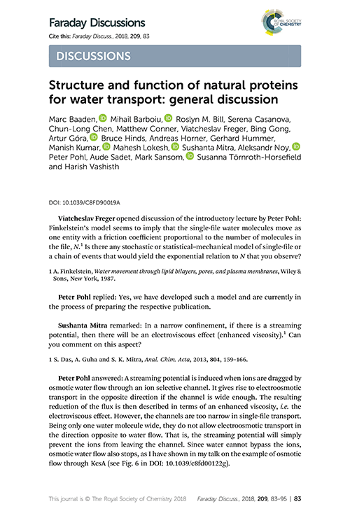Structure and function of natural proteins for water transport: general discussion