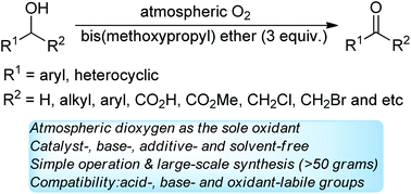 Graphical abstract: Bis(methoxypropyl) ether-promoted oxidation of aromatic alcohols into aromatic carboxylic acids and aromatic ketones with O2 under metal- and base-free conditions