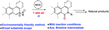 Graphical abstract: Carbene-catalyzed aerobic oxidation of isoquinolinium salts: efficient synthesis of isoquinolinones