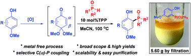 Graphical abstract: Ph3P-mediated highly selective C(α)–P coupling of quinone monoacetals with R2P(O)H: convenient and practical synthesis of ortho-phosphinyl phenols