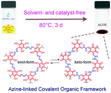 Graphical abstract: Solvent- and catalyst-free synthesis of an azine-linked covalent organic framework and the induced tautomerization in the adsorption of U(vi) and Hg(ii)
