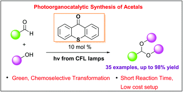 Graphical abstract: Photo-organocatalytic synthesis of acetals from aldehydes