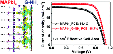 Graphical abstract: Integration of a functionalized graphene nano-network into a planar perovskite absorber for high-efficiency large-area solar cells