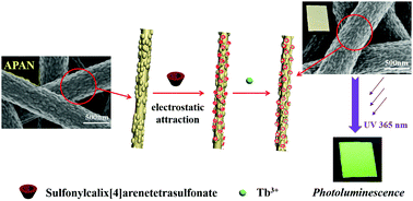 Graphical abstract: Sulfonylcalix[4]arene functionalized nanofiber membranes for effective removal and selective fluorescence recognition of terbium(iii) ions