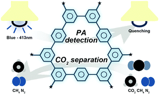 Graphical abstract: Conjugated microporous polymers based on biphenylene for CO2 adsorption and luminescence detection of nitroaromatic compounds