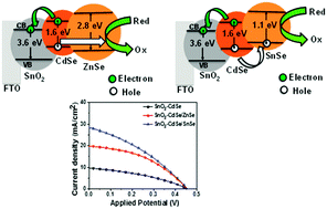 Graphical abstract: High current density cation-exchanged SnO2–CdSe/ZnSe and SnO2–CdSe/SnSe quantum-dot photoelectrochemical cells