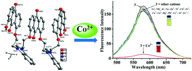 Graphical abstract: A new fluorescent–colorimetric chemosensor for cobalt(ii) ions based on bis-benzimidazolium salt with three anthraquinone groups