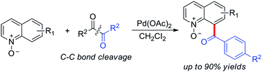 Graphical abstract: Direct synthesis of 8-acylated quinoline N-oxides via palladium-catalyzed selective C–H activation and C(sp2)–C(sp2) cleavage