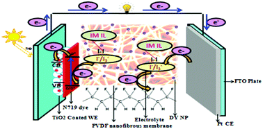 Graphical abstract: Dye-sensitized solar cells based on an electrospun polymer nanocomposite membrane as electrolyte