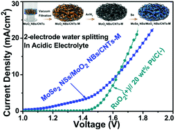 Graphical abstract: MoSe2 nanosheet/MoO2 nanobelt/carbon nanotube membrane as flexible and multifunctional electrodes for full water splitting in acidic electrolyte