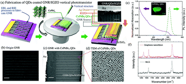 Graphical abstract: A highly sensitive and fast graphene nanoribbon/CsPbBr3 quantum dot phototransistor with enhanced vertical metal oxide heterostructures