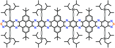Graphical abstract: A thiadiazole-capped nanoribbon with 18 linearly fused rings
