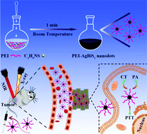 Graphical abstract: Ultrafast synthesis of ultrasmall polyethylenimine-protected AgBiS2 nanodots by “rookie method” for in vivo dual-modal CT/PA imaging and simultaneous photothermal therapy