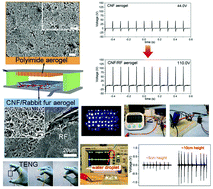 Graphical abstract: Highly porous composite aerogel based triboelectric nanogenerators for high performance energy generation and versatile self-powered sensing