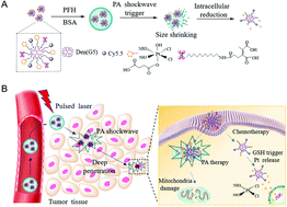 Graphical abstract: A photoacoustic shockwave triggers the size shrinkage of nanoparticles to obviously improve tumor penetration and therapeutic efficacy
