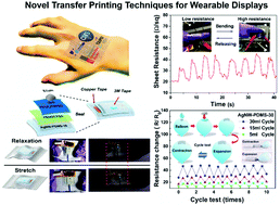 Graphical abstract: A mechanically robust silver nanowire–polydimethylsiloxane electrode based on facile transfer printing techniques for wearable displays