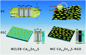 Graphical abstract: Nanostructures inducing distinctive photocatalytic and photoelectrochemical performance via the introduction of rGO into CdxZn1−xS