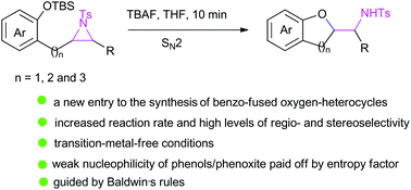 Graphical abstract: Phenolate-induced intramolecular ring-opening cyclization of N-tosylaziridines: access to functionalized benzoxacycles