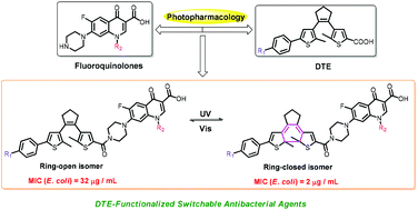 Graphical abstract: Synthesis and properties of dithienylethene-functionalized switchable antibacterial agents