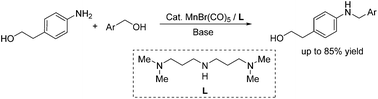 Graphical abstract: Manganese catalyzed N-alkylation of anilines with alcohols: ligand enabled selectivity