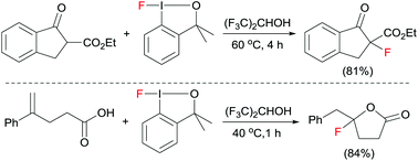 Graphical abstract: Activation of the hypervalent fluoroiodane reagent by hydrogen bonding to hexafluoroisopropanol