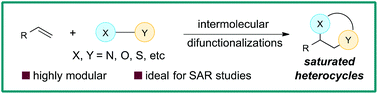 Graphical abstract: Intermolecular alkene difunctionalizations for the synthesis of saturated heterocycles