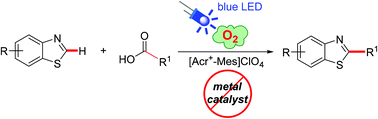 Graphical abstract: Visible-light induced decarboxylative C2-alkylation of benzothiazoles with carboxylic acids under metal-free conditions