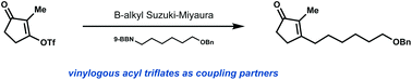 Graphical abstract: Vinylogous acyl triflates as an entry point to α,β-disubstituted cyclic enones via Suzuki–Miyaura cross-coupling