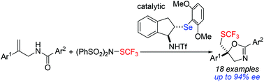 Graphical abstract: Chiral selenide-catalyzed enantioselective synthesis of trifluoromethylthiolated 2,5-disubstituted oxazolines