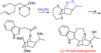 Graphical abstract: Cascade cyclization and intramolecular nitrone dipolar cycloaddition and formal synthesis of 19-hydroxyibogamine