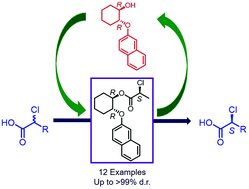 Graphical abstract: Applications of chiral naphthyloxycyclohexanols in deracemization of α-substituted carboxylic acids by dynamic thermodynamic resolution