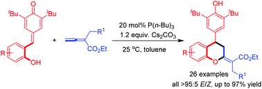 Graphical abstract: Phosphine-catalyzed [4 + 2] cyclization of para-quinone methide derivatives with allenes