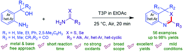 Graphical abstract: A metal- and base-free domino protocol for the synthesis of 1,3-benzoselenazines, 1,3-benzothiazines and related scaffolds