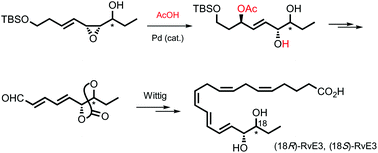 Graphical abstract: Synthesis of resolvin E3 via palladium-catalyzed addition of AcOH to vinyl epoxy alcohols