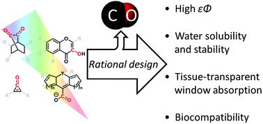 Graphical abstract: Visible-light-activated photoCORMs: rational design of CO-releasing organic molecules absorbing in the tissue-transparent window